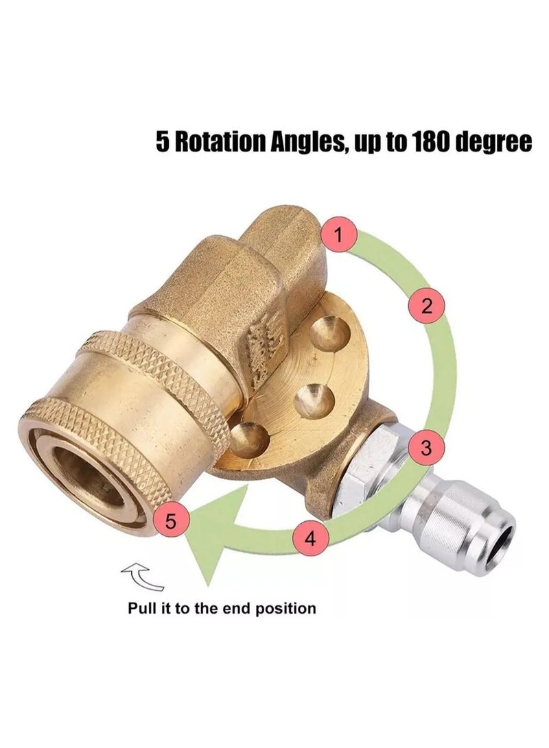 9pcs Pressure Washer Adapter 1/4'' Quick Connect Female Fitting Fit for Karcher K2 K3 K4 K5 K6 K7 with 7 Power Nozzle Tips Multiple Degree Pressure Washer Pivoting Coupler - Image 4